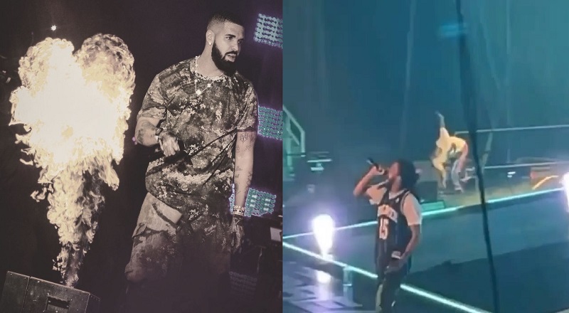 Drake clowns 21 Savage, after he almost falls during concert, calling him agile