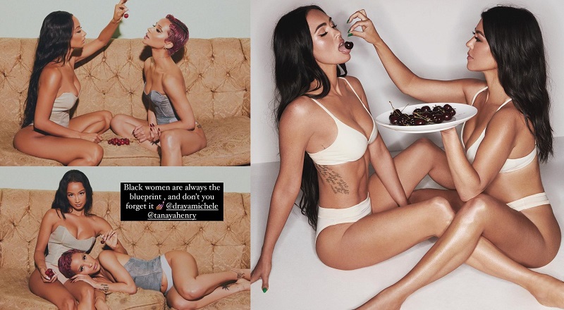 Draya accuses Kourtney Kardashian of stealing her cherry feeding concept for her SKIMS ad with Megan Fox