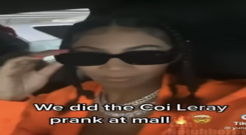 Coi Leray lookalike does prank at a mall