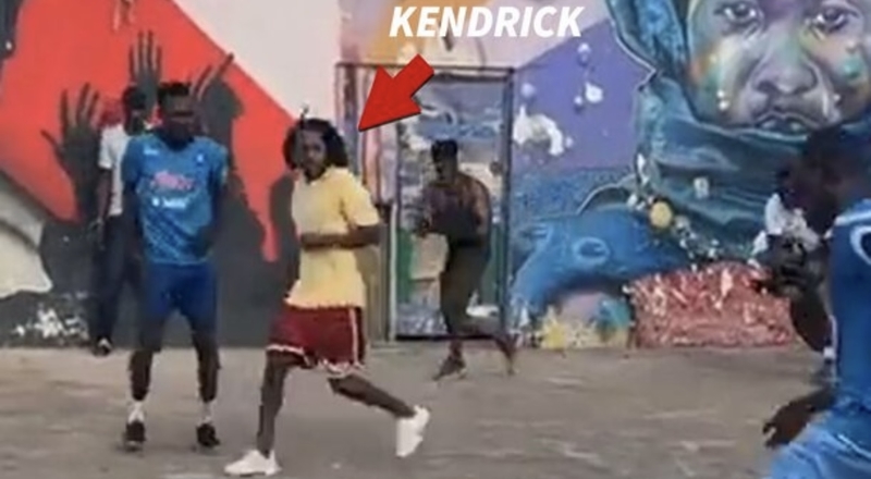Kendrick Lamar plays soccer with fans in Ghana 