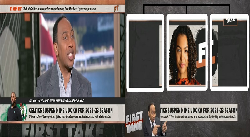 Malika Andrews argues with Stephen A Smith over Ime Udoka
