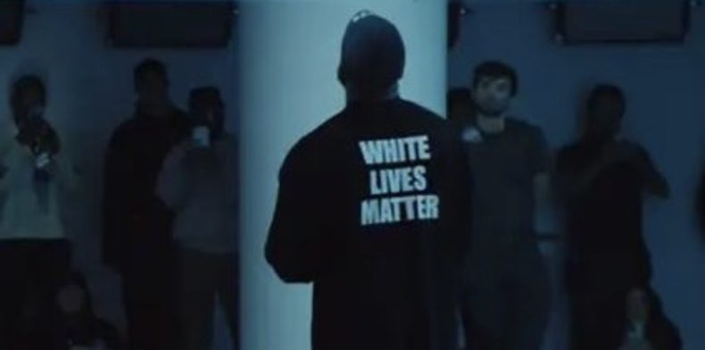 Kanye West wears "White Lives Matter" shirt at Yeezy fashion show in Paris
