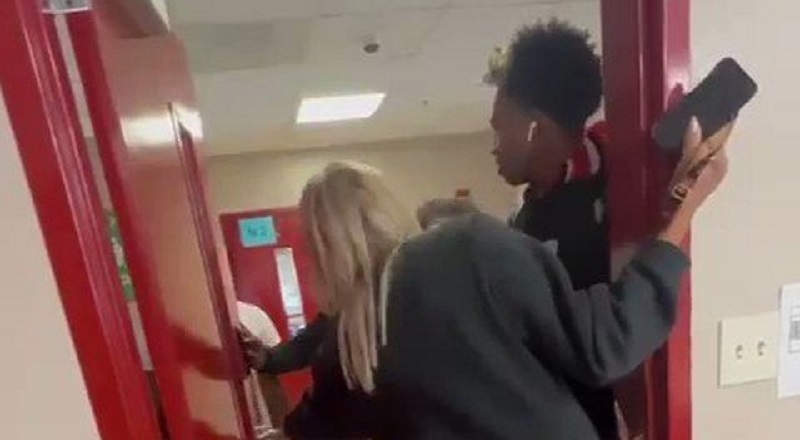 Male student assaults female teacher for closing door on his hand