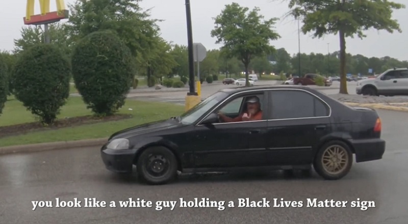 White kid threatened holding Black Lives Matter sign in Arkansas