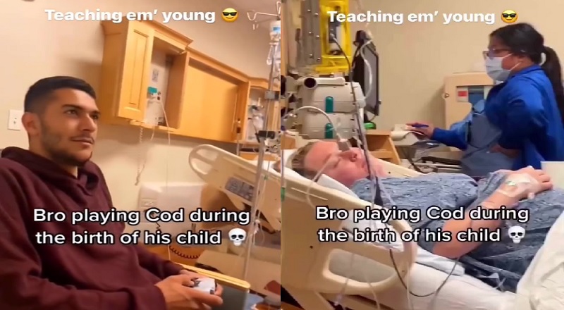 Man plays Call of Duty while his wife gives birth to their child