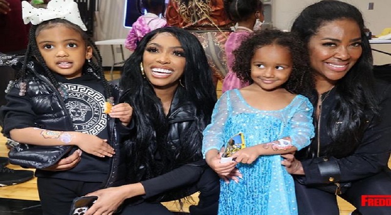 Kenya Moore and Brooklyn attend Porsha's daughter's bday party