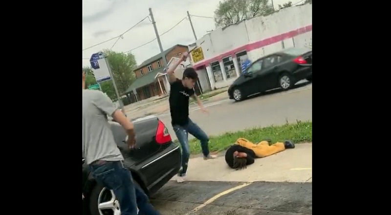 Asian guy beats Black guy for keying his car in parking lot