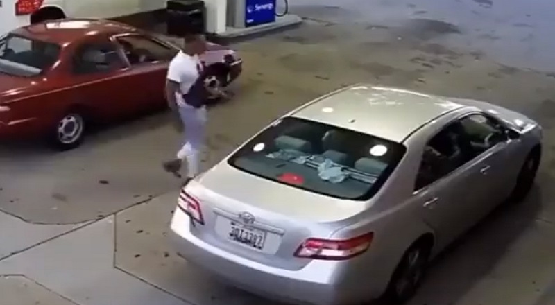 Woman shoots a man for punching her at a gas station