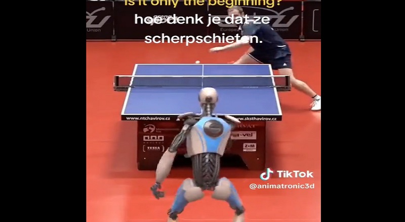 Robot playing a man in ping pong goes viral