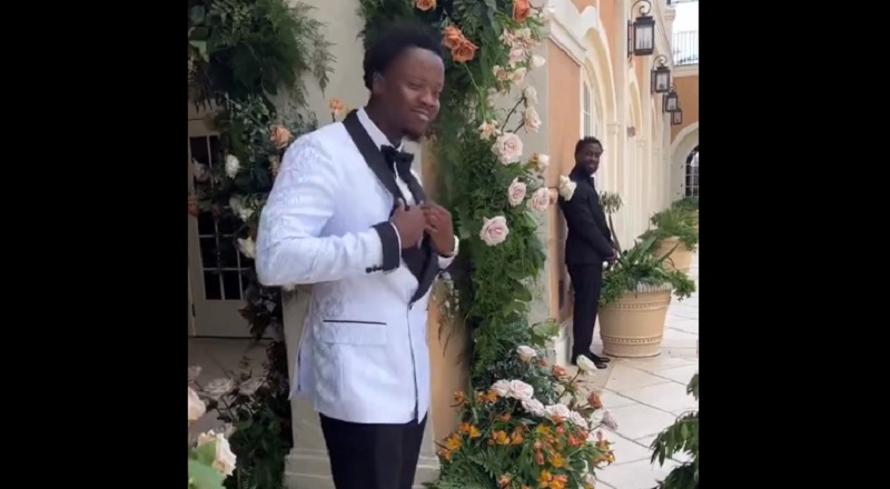Man walks out to a Future song at his wedding